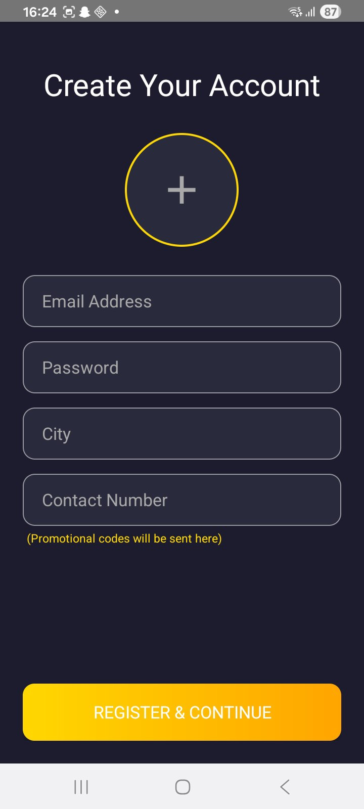 EgyDeal Registration Screen
